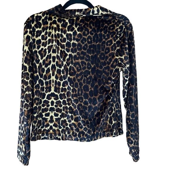Vintage Animal Print Top Leopard Print Blouse Carole Baskin - Picture 2 of 7